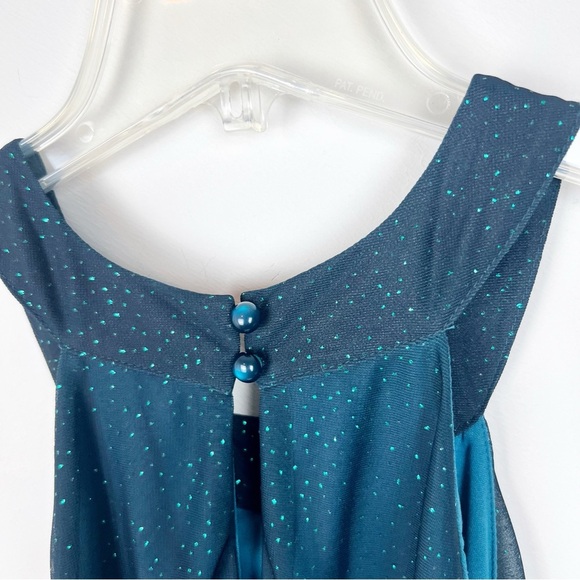 Venus Halter Neck Ombré Sheer Maxi Dress Glitter Fairycore Large Green Sparkly L - Picture 12 of 16